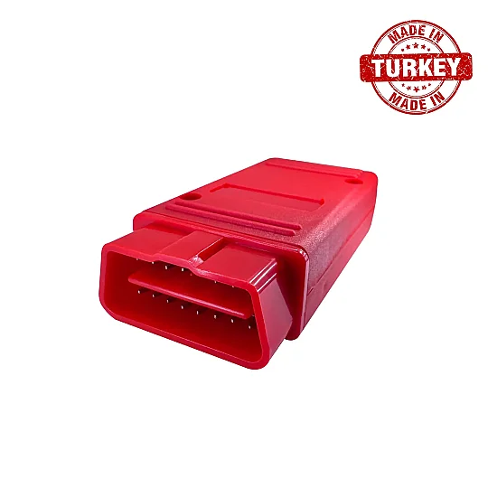 موصل OBD2 ذكر + علبة غلاف حمراء