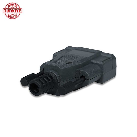 غطاء D-Sub 9 سنون (Backshell) - أسود - 10