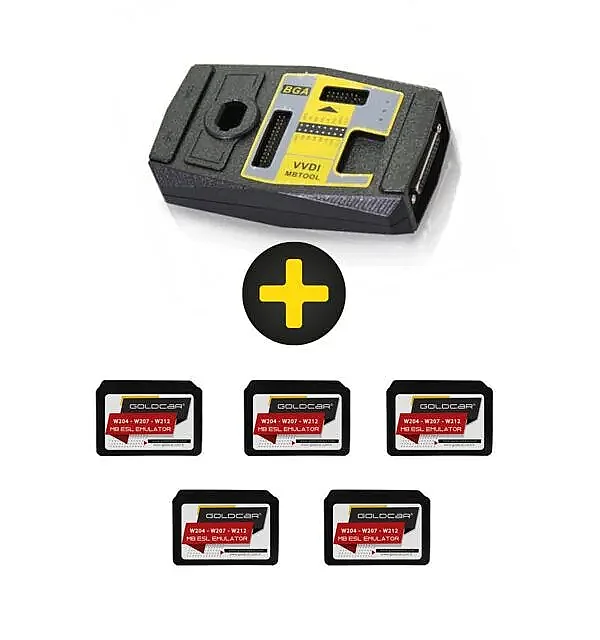 أداة VVDI MB BGA مع 5 محاكيات قفل عجلة القيادة Goldcar MB ESL/ELV مع هدية مجانية لطرازات W204 وW207 وW212 - 1