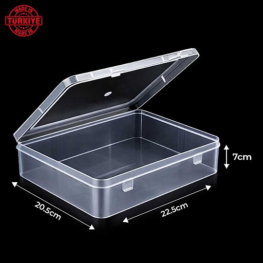 علبة تنظيم من البلاستيك الشفاف Xcase، مقاس كبير – 22.5 × 20.5 × 7.5 سم