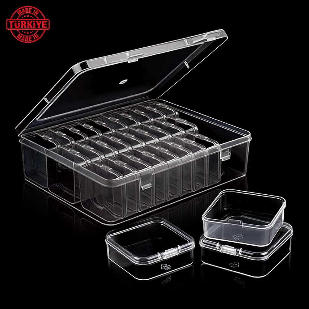 Set di scatole organizer in plastica trasparente Xcase, 24+1 scomparti – custodia multiuso - 2