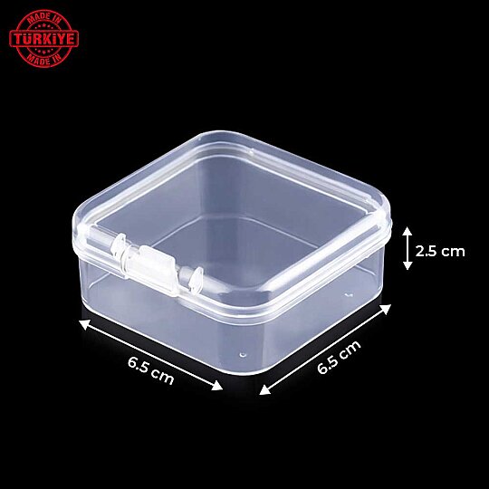 Organizer Xcase in plastica trasparente, formato piccolo – 7,5 × 7,5 × 2,5 cm
