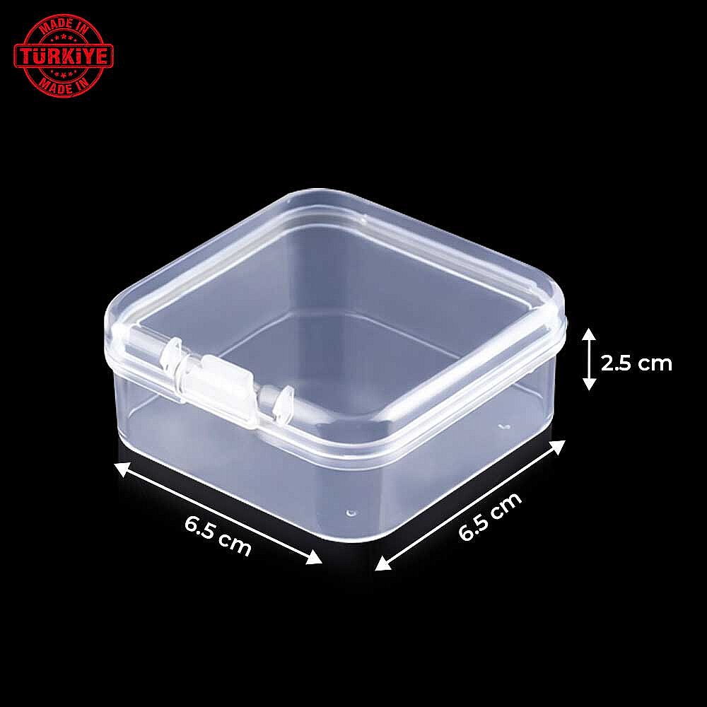 Organizer Xcase in plastica trasparente, formato piccolo – 7,5 × 7,5 × 2,5 cm - 1